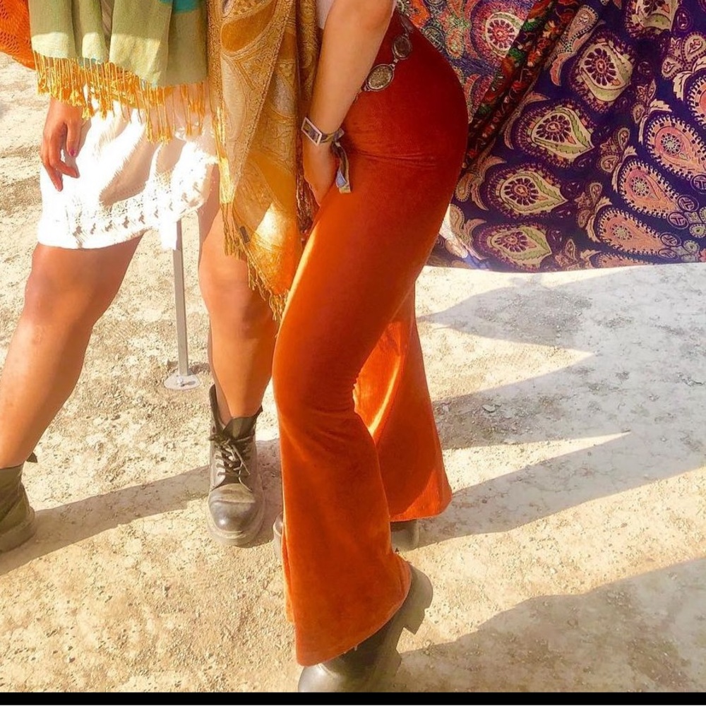 Velvet bell bottoms